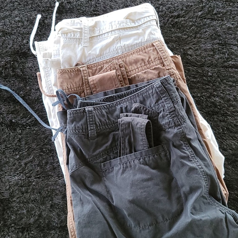 THREE (3) PAIRS Izod Belted Capri's w/ Drawstring at Leg